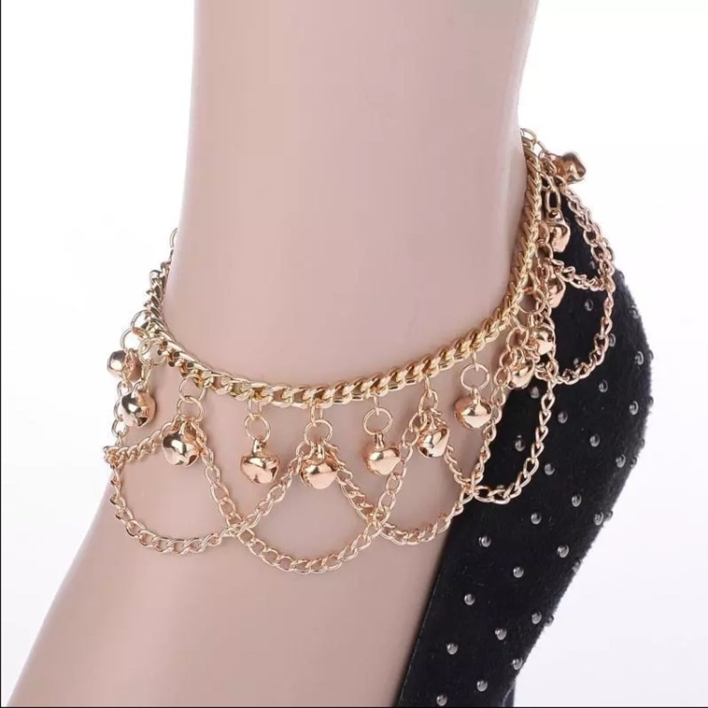 Pair of Gold dangle anklets. NEW in package!